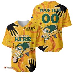 Custom Sam Kerr Matildas Baseball Jersey Shirt Australia Soccer World Cup Quater Final