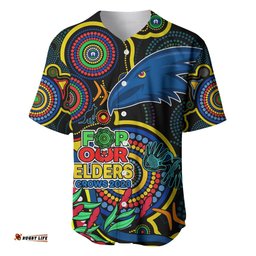 Custom Crows Football Aboriginal Art Baseball Jersey Shirt NAIDOC Indigenous Tribal