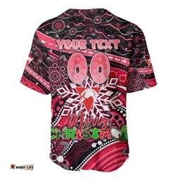 Merry Christmas AFL Swans Baseball Jersey Shirt Aboriginal Santa Football Mascot