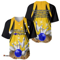 Australia Bowling Baseball Jersey Shirt I Am A Bowling Pin Curve Style