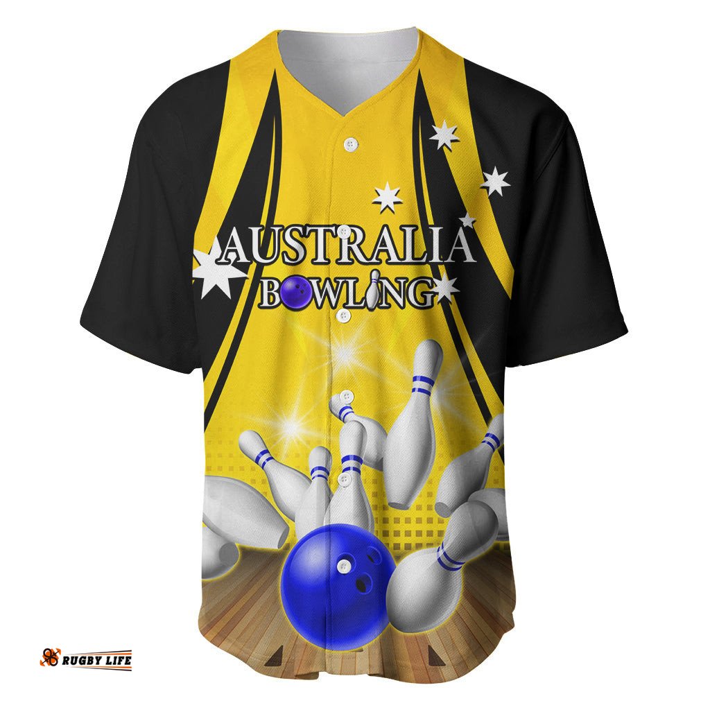 Australia Bowling Baseball Jersey Shirt I Am A Bowling Pin Curve Style