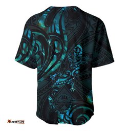 New Zealand Skink Baseball Jersey Shirt Aotearoa Maori Mix Paua Shell