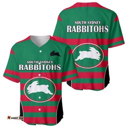NRL Rabbitohs Rugby Baseball Jersey Shirt Simple Style