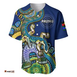 Custom Text And Number Australia NAIDOC Baseball Jersey Shirt Palyku Indigenous Lizard For Our Elders