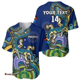 Custom Text And Number Australia NAIDOC Baseball Jersey Shirt Palyku Indigenous Lizard For Our Elders