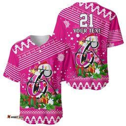 Custom Sixers BBL Baseball Jersey Shirt Christmas Vibe