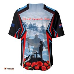 Australia ANZAC Day Baseball Jersey Shirt Gallipoli Soldiers Simple Style
