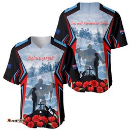 Australia ANZAC Day Baseball Jersey Shirt Gallipoli Soldiers Simple Style