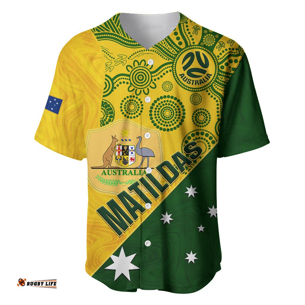 Custom Matildas Soccer Baseball Jersey Shirt Australian Indigenous National Color