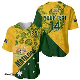Custom Matildas Soccer Baseball Jersey Shirt Australian Indigenous National Color