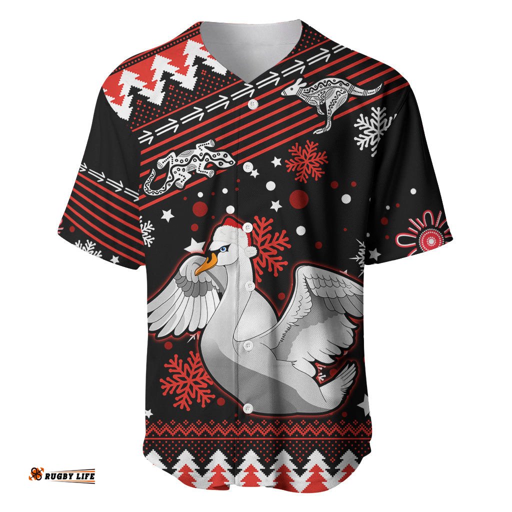 Custom Swans Football Baseball Jersey Shirt Christmas Vibe
