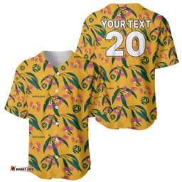 Custom Aussie Matildas Baseball Jersey Shirt Football Australia Silver Princess Unique