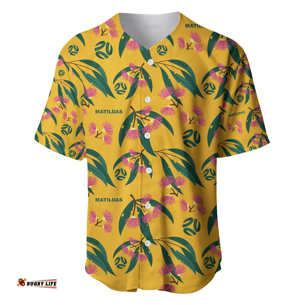Custom Aussie Matildas Baseball Jersey Shirt Football Australia Silver Princess Unique