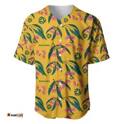 Custom Aussie Matildas Baseball Jersey Shirt Football Australia Silver Princess Unique