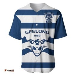 Geelong Football Baseball Jersey Shirt Go Cats White Sporty Style