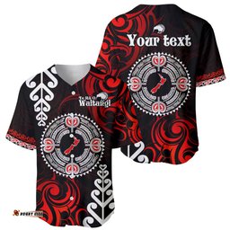 New Zealand Waitangi Day Personalised Baseball Jersey Shirt Aotearoa Te Ra O Waitangi With Maori Tattoo