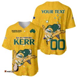 Custom Sam Kerr Matildas Baseball Jersey Shirt Australia Soccer Go World Cup