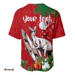 Personalised Kangaroo Lover Baseball Jersey Shirt Australia Merry Christmas Aboriginal