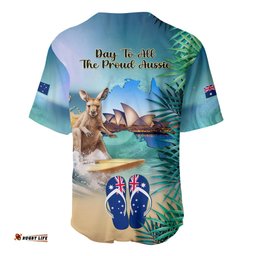 Australia Day 2024 Baseball Jersey Shirt Kangaroo Go Surfing Aussie Map Tropical Style
