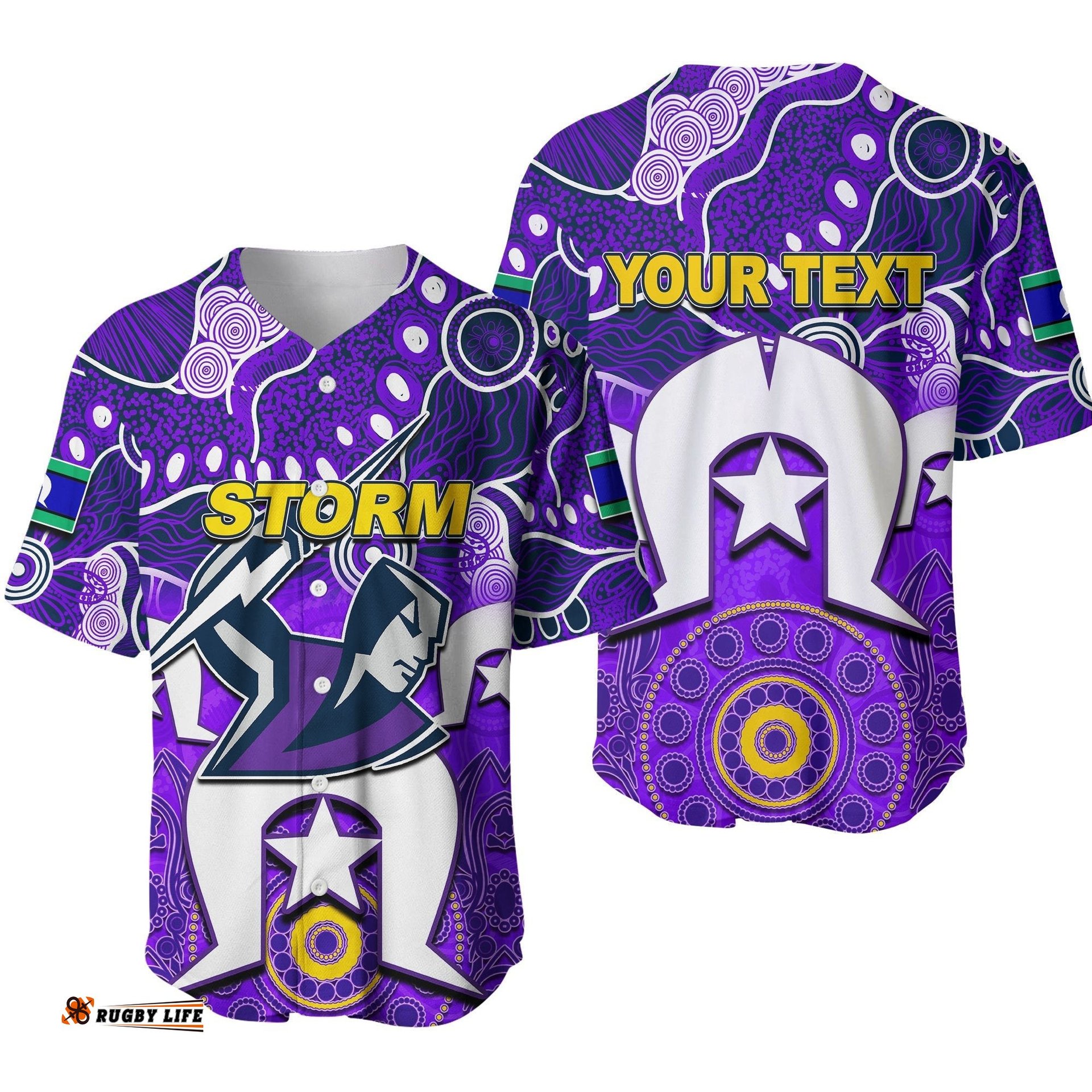 Custom Personalised Storm Torres Strait Islanders Mix Aboriginal Baseball Jersey Shirt
