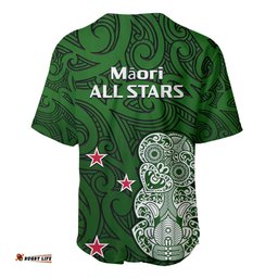 Aotearoa Rugby Baseball Jersey Shirt All Stars New Zealand Tiki Maori