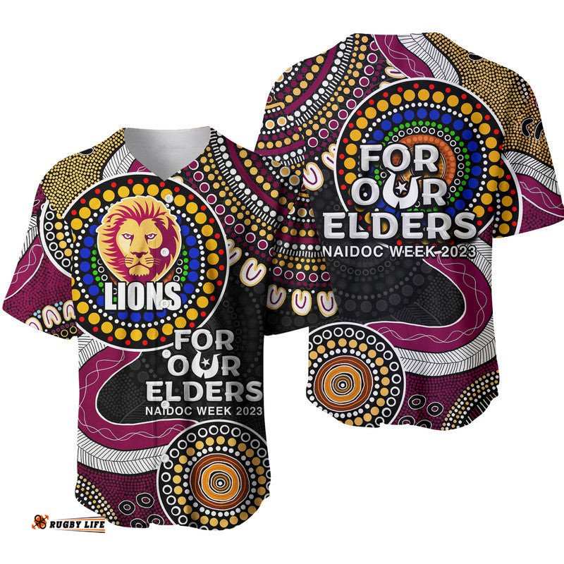 Lions Rugby Baseball Jersey Shirt NAIDOC Aboriginal