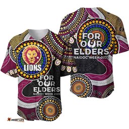 Lions Rugby Baseball Jersey Shirt NAIDOC Aboriginal
