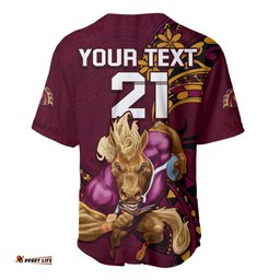 Custom NRL Broncos Premiers Baseball Jersey Shirt Mascot with Polynesian Pattern Version