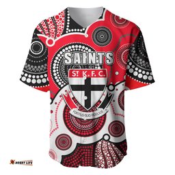 Custom Personalised And Number Saints AFL Baseball Jersey Shirt Aboriginal Patterns 06