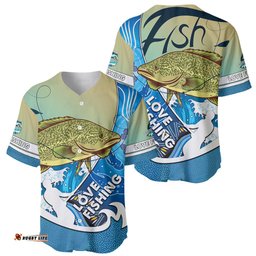 Australia Fishing Baseball Jersey Shirt Love Fishing Murray Cod In Aboriginal Art Patterns