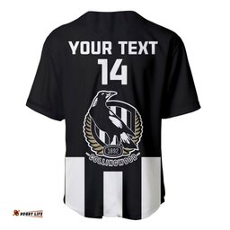 Personalised Collingwood Football Baseball Jersey Shirt Go Magpies Sporty Style