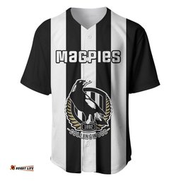 Personalised Collingwood Football Baseball Jersey Shirt Go Magpies Sporty Style