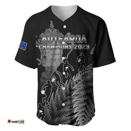Custom New Zealand Silver Fern Rugby Baseball Jersey Shirt All Black Go Champions With Trophy Proud