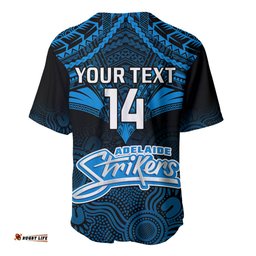 Custom Adelaide Strikers Cricket Baseball Jersey Shirt Unique Indigenous Art Mix Polynesian Pattern
