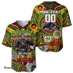 Custom NAIDOC Week 2024 Panthers Baseball Jersey Shirt Mascot Rugby