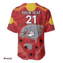 Custom Dolphins Rugby ANZAC Baseball Jersey Shirt Aboriginal and Army Patterns