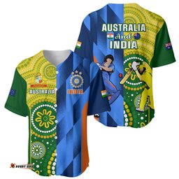 Australia And India Cricket Baseball Jersey Shirt World Cup Final Together