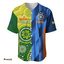 Australia And India Cricket Baseball Jersey Shirt World Cup Final Together
