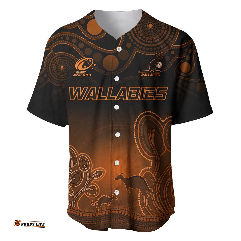 Custom Australia Wallabies Rugby Baseball Jersey Shirt The Starry Night Indigenous