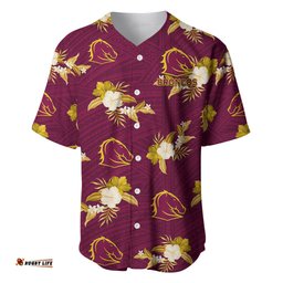 Custom Text And Number Broncos Rugby Baseball Jersey Shirt Polynesian Tribal Mix Tropical Hawaiian Style