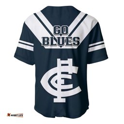 Carlton Football Baseball Jersey Shirt Go Blues Navy Simple Style