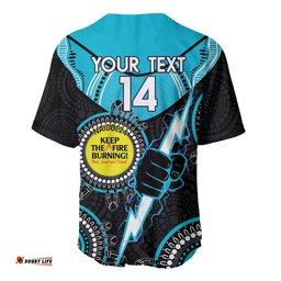 Custom AFL Power NAIDOC Week Baseball Jersey Shirt Keep The Fire Burning Indigenous Art
