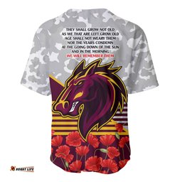 Broncos Rugby ANZAC Day 2024 Baseball Jersey Shirt Camouflage Style