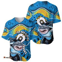 Sharks Mascot NRL Baseball Jersey Shirt NAIDOC