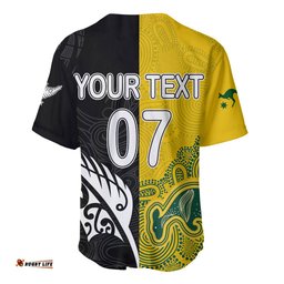 Personalised Matildas Mix Football Ferns Baseball Jersey Shirt World Cup Aboriginal Tribal Style