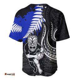 Aotearoa Rugby Baseball Jersey Shirt All Black Maori Fern