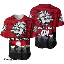 Custom Personalised West Football Club Alice Springs ANZAC Baseball Jersey Shirt The Bloods Simple Style Red