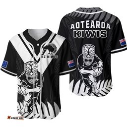 New Zealand Silver Fern Rugby Baseball Jersey Shirt Ver.02 NZ Kiwi Pacific Maori Sporty