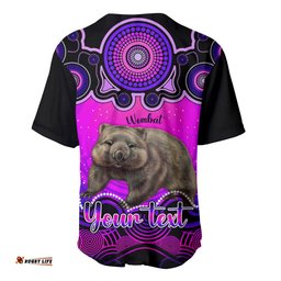 Personalised Australia Taurus Wombat Zodiac Baseball Jersey Shirt Auz Astrology Aboriginal Magenta