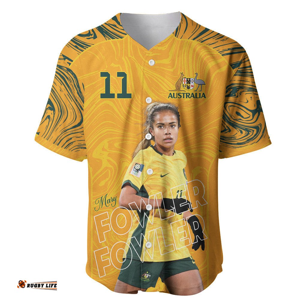 Mary Fowler Australian Matildas Baseball Jersey Shirt
